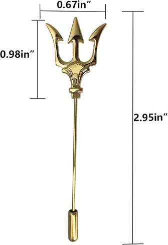 Trident Lapel Pin for Men 丨Clothing Accessories for Suit Sweater Overcoat 丨Gift for Father and Husband in Saudi Arabia