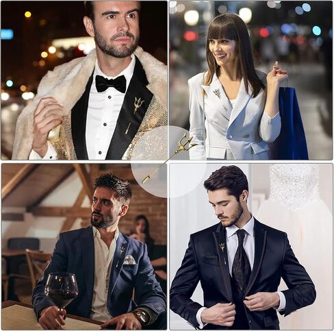 Trident Lapel Pin for Men 丨Clothing Accessories for Suit Sweater Overcoat 丨Gift for Father and Husband in Saudi Arabia