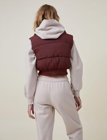 Dqbeng Puffer Vest Women Zip Up Stand Collar Sleeveless Outerwear Cropped Puffer Vest Padded Gilet in Kuwait
