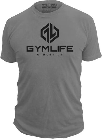 GYM LIFE Men's Power Up Athletic Performance Short Sleeve Workout T-Shirt, Black in Kuwait