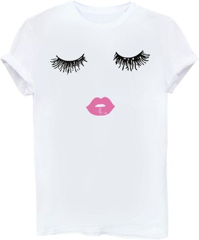BLACKMYTH Women Summer Funny Print Short Sleeve Top Tee Graphic Cute T-Shirt in Kuwait