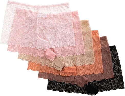 سراويل قصيرة للسيدات من Alyce Ives Intimates بمقاس كبير من الدانتيل بدون عرض، 6 قطع in Kuwait