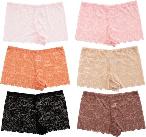 سراويل قصيرة للسيدات من Alyce Ives Intimates بمقاس كبير من الدانتيل بدون عرض، 6 قطع in Kuwait