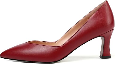 NUMALEO Womens Pointed Toe Sexy Slip On Solid Party Spool Mid Heel Pumps Shoes 2.5 Inch in Kuwait