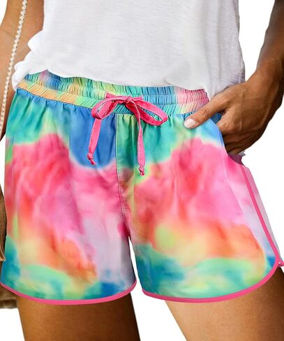 RITERA Women Plus Size Shorts Pants Summer Beach Drawstring Elastic Waist Casual Short with Pockets Xl-5Xl in Kuwait