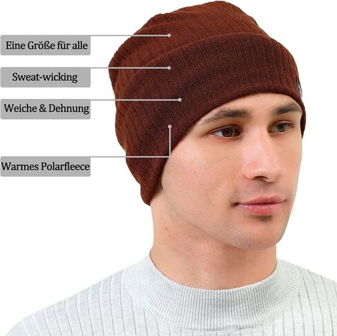 قبعة شتوية للرجال من Onvavient قبعة شتوية دافئة للرجال والنساء والأولاد قبعة محبوكة مع بطانة ناعمة in Kuwait
