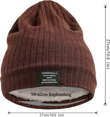 قبعة شتوية للرجال من Onvavient قبعة شتوية دافئة للرجال والنساء والأولاد قبعة محبوكة مع بطانة ناعمة in Kuwait