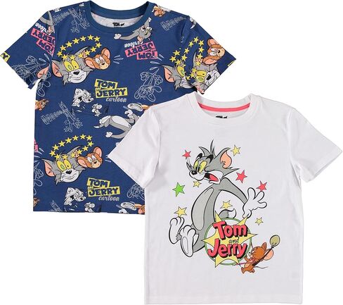قمصان Tom & Jerry Battle للأولاد - قطعتان من تي شيرتات Tom and Jerry الكرتونية - جميعها ورسومات in Kuwait
