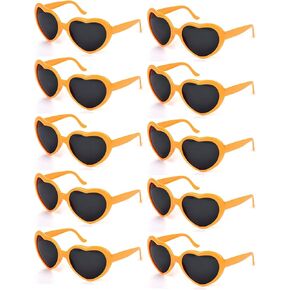 YQVIE 10/20 Pack Neon Color Heart Shaped Sunglasses for Women Heart Sunglasses in Bulk for Bachelorette Party Favors