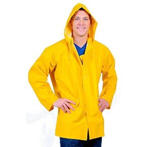 Galeton 7960-4XL-YW Repel Rainwear 0.35mm PVC/Polyester Rain Jacket with Detachable Hood, 4XL, Yellow
