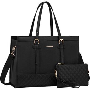 LOVEVOOK Laptop Bag for Women 15.6 inch Canvas Laptop Tote Bag, Large Capacity Work Bag with Clutch Purse, Computer Bag Office Business Briefcase, Casual Handbag for Travel College Teacher School in Kuwait