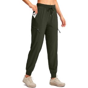 YYV Women's Hiking Pants Lightweight Quick Dry Cargo Joggers Waterproof for Women Travel Walk with Zipper Pockets