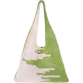 Arcimatto Crochet Tote Bag, Women Summer Aesthetic Mesh Beach Bags, Girls Hobo Bags Y2k Purse Fairy Grunge Accessories