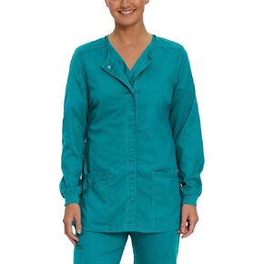 Landau ProFlex Tailored Fit 3-Pocket Snap-Front Scrub Jacket for Women 3038 in Saudi Arabia