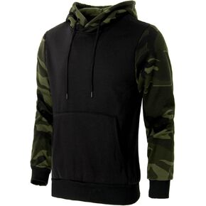 Snullo Men's Hoodies Pullover Slim Fit Hooded Sweatshirts with Camouflage Long Sleeves Lightweight