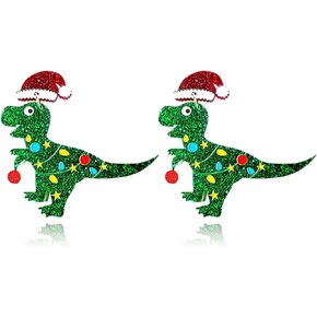 ONLYJUMP Acrylic Christmas Earrings for Women Girls Cut Acrylic Animals Earrings Christmas Tree Green Caterpillar Sheep Dinosaur Earrings Funny Jewelry