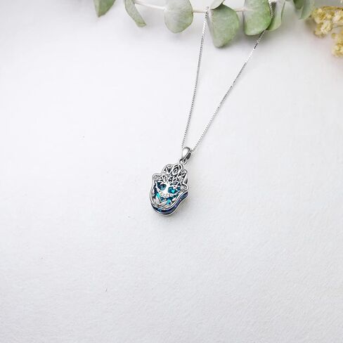 PROESS Hamsa Tree of Life/Viking/Lion/Butterfly/Evil Eye/Yin Yang/Eye of Horus Necklace 925 Sterling Silver Hand of Fatima Pendant Necklace Hamsa Jewelry Gifts for Women Men for Birthday Christmas in Kuwait