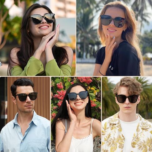 Dollger Oversized Polarized Square Sunglasses for Women Men Vintage Glasses with Flat Lens Fashion Cat Shades in Saudi Arabia