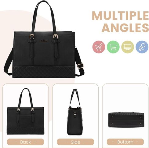 LOVEVOOK Laptop Bag for Women 15.6 inch Canvas Laptop Tote Bag, Large Capacity Work Bag with Clutch Purse, Computer Bag Office Business Briefcase, Casual Handbag for Travel College Teacher School in Kuwait