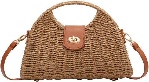 Women Straw Crossbody Bag Handwoven Rattan Tote Bags Straw Top Handle Shoulder Handbag Summer Beach Bag Clutch Purse in Kuwait