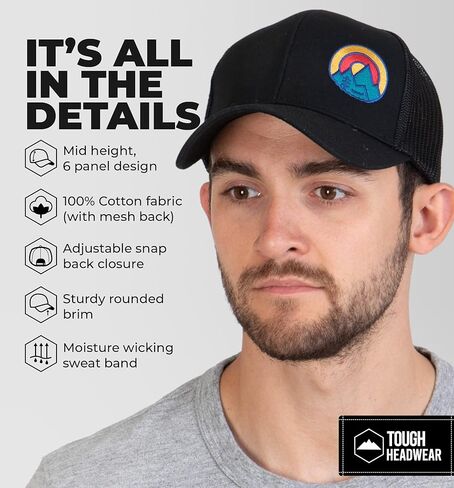 قبعات أغطية الرأس القوية للرجال - قبعة سائقي الشاحنات للرجال - قبعات شبكية للرجال - قبعات Snap Back للرجال - قبعات سائقي الشاحنات مطرزة وشارة in Kuwait