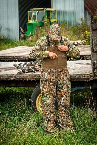 Realtree Men's Edge/Timber Camo Hunting Insulated Waterproof Windproof Breathable Midweight Super Warm Bibs Coveralls in Saudi Arabia