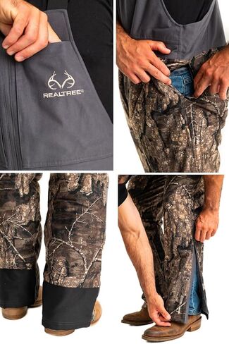 Realtree Men's Edge/Timber Camo Hunting Insulated Waterproof Windproof Breathable Midweight Super Warm Bibs Coveralls in Saudi Arabia