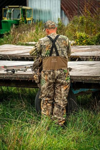 Realtree Men's Edge/Timber Camo Hunting Insulated Waterproof Windproof Breathable Midweight Super Warm Bibs Coveralls in Saudi Arabia