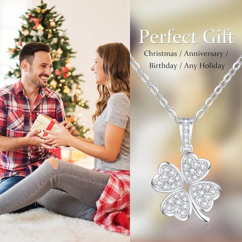 VAXOJEL أربع أوراق البرسيم المويسانتي قلادة قلادة للنساء D اللون VVS1 مختبر خلق مقلد الماس 925 الفضة الاسترليني سلسلة الحب القلب يتوهم قلادة قلادة in Kuwait