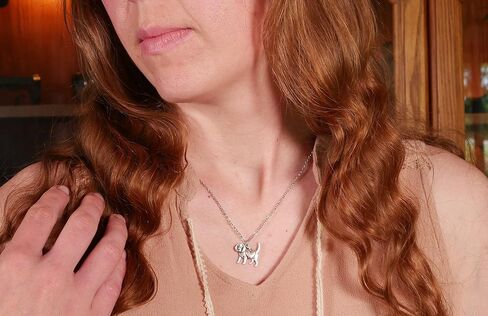 Goldendoodle Labradoodle Charm Necklace, Golden Lover Gift, Silver Metal Dog Pendant on a Chain, Ladies I Love Poodle Mix in Saudi Arabia