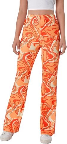WDIRARA Women's Zebra Print High Elastic Waist Flared Leg Pants Casual Trousers in Saudi Arabia