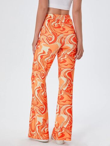 WDIRARA Women's Zebra Print High Elastic Waist Flared Leg Pants Casual Trousers in Saudi Arabia