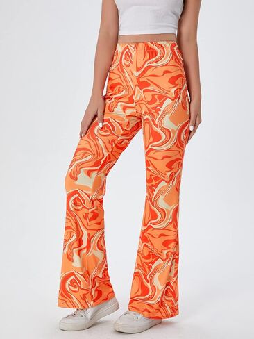 WDIRARA Women's Zebra Print High Elastic Waist Flared Leg Pants Casual Trousers in Saudi Arabia
