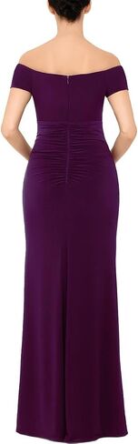 Xscape Women's Long Off The Shoulder Scuba Crepe Slit Dress (Reg and Petite) in Kuwait