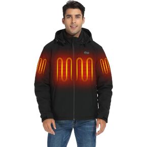 ORORO Men's Dual Control Heated Jacket with 5 Heat Zones, Up to 20 Hours of Warmth