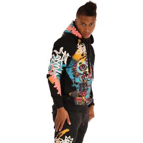 SCREENSHOT Mens Urban Premium Fleece Hoodie - NYC Streetwear Fashion Embroidery Patch Gel Print Hooded Sweatshirt