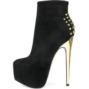 JOY IN LOVE Women's Platform Ankle Boots Zipper High Heels Shoes Short Booties