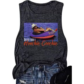 Hotter Than A Hoochie Coochie Country Music Tank Tops Vintage Graphic Summer Workout T Shirts for Women