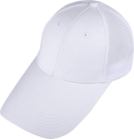 Sportmusies Extra Long Brim Mesh Back Baseball Caps for Men Women Adjustable Breathable Visor Mesh Hat in Kuwait