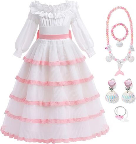 Zalongye ذا ليتل ميرميد 2023 فستان أزرق للفتيات لحفلات الهالوين حورية البحر الصغيرة الأميرة زي فستان الأرض in Kuwait