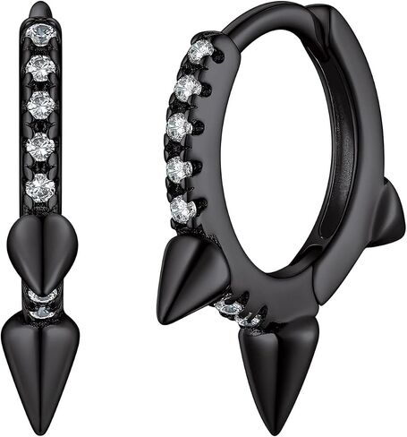 ChicSilver 925 فضة أقراط صغيرة للنساء هيبوالرجينيك خفيفة الوزن مكعب زركونيا أبيض أقراط Huggie in Kuwait