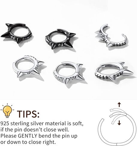 ChicSilver 925 فضة أقراط صغيرة للنساء هيبوالرجينيك خفيفة الوزن مكعب زركونيا أبيض أقراط Huggie in Kuwait