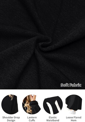 بدلة رياضية نسائية كاجوال ناعمة وواسعة الساق وأكمام طويلة من AOMONI مكونة من قطعتين in Kuwait