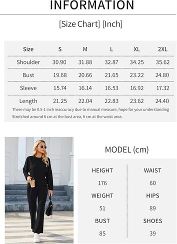 بدلة رياضية نسائية كاجوال ناعمة وواسعة الساق وأكمام طويلة من AOMONI مكونة من قطعتين in Kuwait