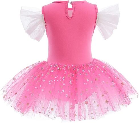 HIHCBF Princess Girls Leotards Ballet Dance Skirted Tutus Short Sleeve Dancewear Halloween Christmas Party Fancy Dress in Kuwait