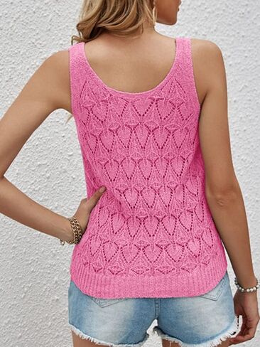 Womens Sleeveless Tank Tops Summer Knit Sweater Vest Casual Cami Shirts Tops in Saudi Arabia