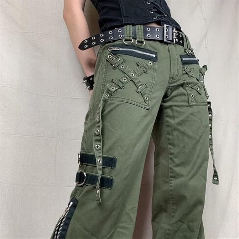 Indie Aesthetics Jeans for Women Gothic Punk Wide Leg Long Length Denim Pants Y2k Loose Casual Jeans Streetwear in Kuwait