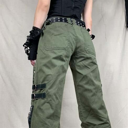 Indie Aesthetics Jeans for Women Gothic Punk Wide Leg Long Length Denim Pants Y2k Loose Casual Jeans Streetwear in Kuwait