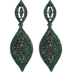 VANGETIMI Fashion Rhinestone Crystal Wedding Earrings for Women Bridal Bridesmaid Long Leaf Chandelier Teardrop Dangle Earrings Jewelry in Kuwait