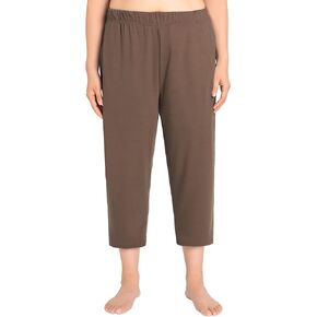 Weintee Women's Plus Size Knit Capri Pants with Pockets